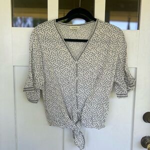 Max Studio Black and White Polka Dot Blouse